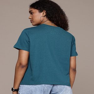 เสื้อยืดคอกลมมีกระเป๋าสีทึบสำหรับผู้หญิงเสื้อยืดแขนสั้นสวมใส่สบายสำหรับฤดูร้อน - Product Image 2