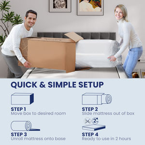 Colchón Duradero que Ahorra Espacio con Funda Extraíble, Tejido Transpirable, Espuma Comprimida al Vacío, Caja de Colchón Enrollable para Dormitorio, Villa u Hogar - Product Image 6