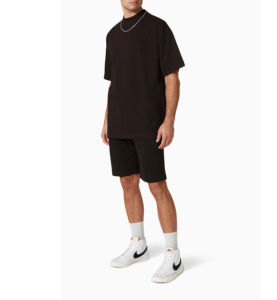 Ensemble court en coton tricoté 100% respirant de haute qualité pour hommes et femmes, été 2025, décontracté, deux pièces, logo personnalisé, t-shirt - Product Image 3