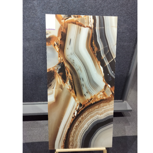 กระเบื้องปูพื้นพอร์ซเลนเคลือบเงา600X1200MM การตกแต่งภายในที่หรูหรามันวาวสูงกระเบื้องบุผนัง - Product Image 3