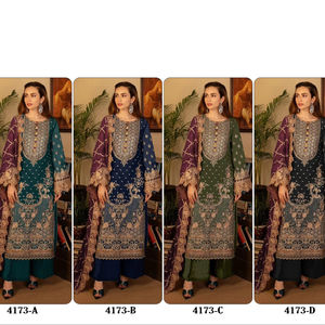 Costume pakistanais noir avec broderie Georgette Festival Wear pour Eid Indian Dress Salwar Style dans de nouveaux costumes de créateurs - Product Image 1