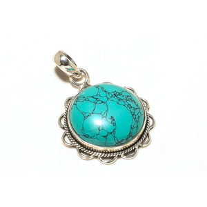 Dainty Natural Arizona <b>Turquoise</b> Sterling Silver Pendant <b>Necklace</b> Silver Pendant for Woman Gift for Her Handmade Silver Jewelry - Product Image 1