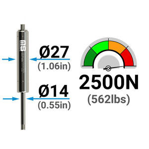 Resorte de Gas Industrial de Acero Inoxidable AISI 316L, 27mm-14mm, 626mm (24.414in), 100N-2500N, para Escotillas de Yates y Embarcaciones, MotionStruts CE - Product Image 2