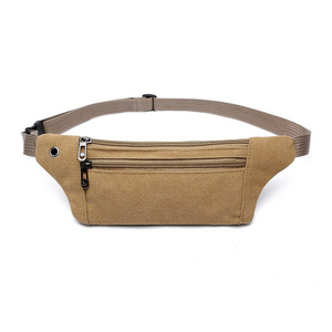 กระเป๋าคาดเอวผ้าใบสีเขียวแบบทหารกระเป๋าคาดเอวทนทานมีซิปปิด - Product Image 5