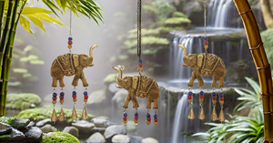 Campanas de viento de Metal con forma de elefante de hierro para exteriores, hogar, balcón, jardín, adorno colgante de energía positiva para decoración del hogar - Product Image 2