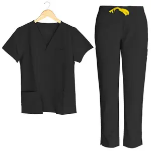 Mulheres Atacado Peso Leve Respirável Tecido Elástico Scrubs Tops Calças Scrubs Enfermagem Uniformes Médicos Spa & Uniforme Odontológico