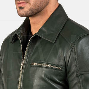 Veste d'hiver à col rabattu à prix raisonnable pour hommes Taille personnalisable Cuir véritable avec toile Style High Street - Product Image 4