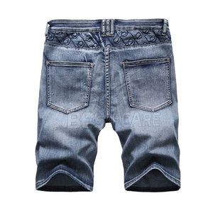 กางเกงยีนส์ขาสั้นสำหรับผู้ชายกางเกงยีนส์ขาสั้นสไตล์ใหม่สีทึบทำจากประเทศปากีสถาน - Product Image 2