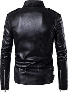 Chaqueta de Cuero de Oveja Casual para Hombre de Buena Calidad, Cuello Camisero, Impermeable, Resistente al Viento, Transpirable, Acolchada - Product Image 2