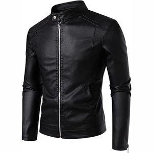 Nueva chaqueta de cuero con cremallera informal para hombre de otoño invierno personalizada exigible 2025 - Product Image 4