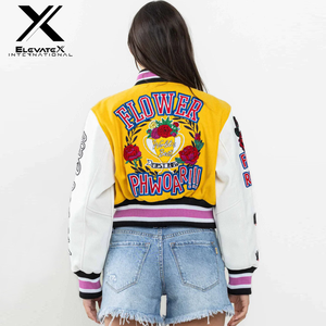 เสื้อแจ็กเก็ตผ้าฝ้ายสีขาวสำหรับผู้หญิงผ้ากำมะหยี่ปักลายเสื้อแจ็กเก็ตกันลมแขนเสื้อขนสัตว์ย้อมสีล้วนแบบตัวหนังสือ - Product Image 5