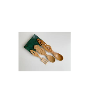 Juego de cuchara y tenedor de madera de Acacia pulida personalizada, vajilla de fabricante, juego de cubiertos de madera, venta al por mayor, Exportación - Product Image 2