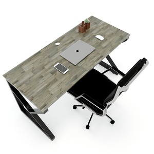 Escritorio Moderno Industrial KConcept HBKC005 de 140x70cm con Patas de Hierro Ensambladas para Uso en Dormitorio - Product Image 2