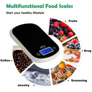 Balance de cuisine numérique pas chère 3 kg/5 kg/10 kg/1 g avec rétroéclairage, en plastique, alimentée par piles, portable, arrêt automatique, légère - Product Image 6