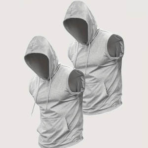Wholesale Men's Fitness <b>Sleeveless</b> Hoodies Custom Gym Men Workout Muscle Gym Wear Workout Gym Basics Cotton Blended Made <b>Hoodie</b> - Product Image 1