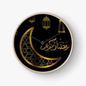 Horloge murale islamique nouveau design en métal avec verset du Coran et style arabe parfait pour l'affichage masjid - Product Image 2