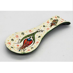 Reposapiés de cuchara de cerámica pintados a mano Reposapiés de cuchara personalizado Color personalizado Artesanía India hecha a mano - Product Image 3