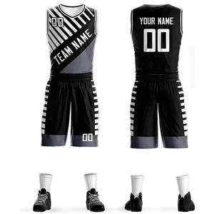 Uniformes de Baloncesto Escolares al por Mayor, Uniformes de Baloncesto Azul Oscuro con Logotipo Personalizado, Corte y Confección a Medida - Product Image 1