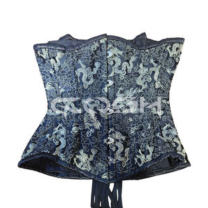 Corset sexy gothique amincissant sous-poitrine en brocart de dragon avec baleines en acier pour femmes aux courbes généreuses, fournisseur du Pakistan - Product Image 1