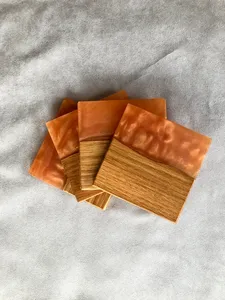 Classic Handcrafted <b>Marble</b> <b>Coaster</b> Set Walnut Wood Drink Cup Holders for Kitchen Table Wedding Gift - Product Image 3