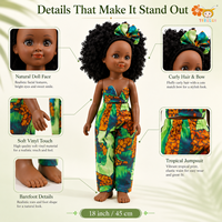 Poupées TUSALMO pour filles, 18 pouces, pas chères, afro-américaines, en vinyle souple, cheveux bouclés, jouets pour enfants, jouets éducatifs pour enfants, OEM