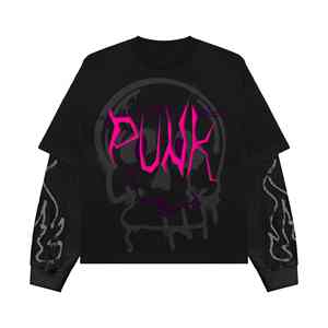 เสื้อยืดแขนยาวสองชั้นสำหรับผู้ชายเสื้อผ้าแนวสตรีทเสื้อยืดผ้าฝ้ายขนาดใหญ่ออกแบบได้ตามต้องการ - Product Image 5