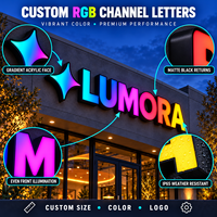 Enseigne LED 3D personnalisée en usine, éclairée par l'avant, lettres lumineuses RGB, signalétique extérieure pour magasin et devanture de commerce