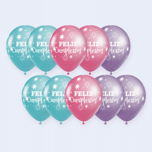 Palloncini Rotondi Metallizzati Oro 'Party Love' per Decorazioni di Compleanno, Confezione da 12 Pezzi - Product Image 4