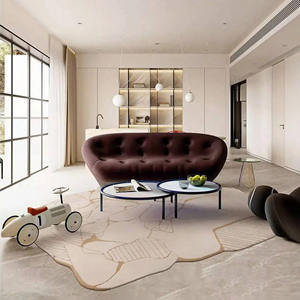 Custom Hand Tufted Irregular Stone Design Wool <b>Rug</b> Abstract Modern Carpet for Living Room and Bedroom - Product Image 3