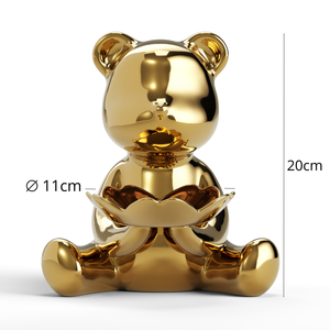 Plateau à bijoux rond en céramique dorée Teddy Gold, moderne et luxueux, à un seul niveau, pour bureau - Product Image 5