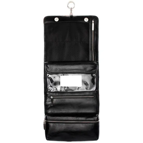 पदोन्नति थोक काले पानी-प्रतिरोधी चमड़े यात्रा शेविंग Dopp किट Toiletry मामले कॉस्मेटिक बैग आदमी के लिए