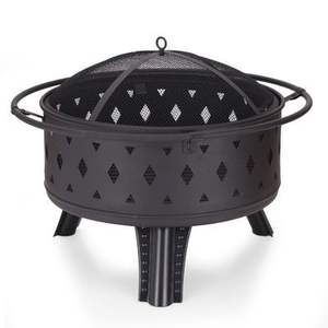 Classic style iron <b>fire</b> pit with extra wide <b>fire</b> bowl and strong forged base made for rural evening warmth - Product Image 1