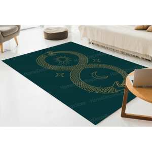 Ouroboros Printed Rug: Infinity Snake Modern Non Slip <b>Bathroom</b> Saloon Classic Car <b>Mat</b>,Nonwoven Thin Rug - Product Image 2