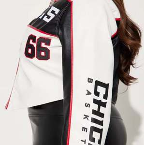 Veste universitaire de luxe pour femmes, logo brodé personnalisé, doublure en nylon, écologique, réversible, streetwear court, course - Product Image 3