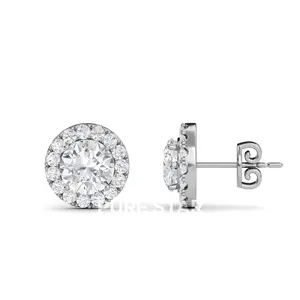 Pure Star earrings lab grown diamond brilliant cut sparkle stud earrings