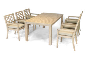 Weather Grey Lillian 7 Piece Outdoor <b>Dining</b> <b>Set</b> for Patio Use Offering Durable Finish and Comfortable Seating - Product Image 3