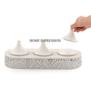 Customized Size & Logo Available <b>Black</b> Color Heavy Duty Metal Made Stylish Fancy Look Base White Color Top Metal Serving <b>Tray</b> - Product Image 4