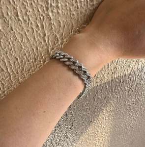 Cadena de eslabones CZ, pulsera Unisex, estilo Punk Hip Hop Streetwear para hombres y mujeres, collares de moissanita - Product Image 3