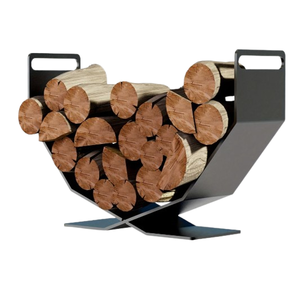 Porte-bûches en métal poli noir personnalisé de qualité exclusive - Product Image 5