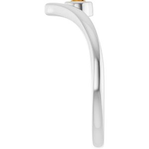 Bague de fiançailles solitaire en acier inoxydable, sertie clos, avec technologie d'incrustation, style éternité tendance, forme géométrique, placage griffe - Product Image 4