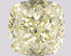 Fancy Light Yellow Natural Modified Brilliant Cushion Cut 3,02 Cts I2 Clarity GIA Certified Diamantes sueltos Naturales de La India - Product Image 1