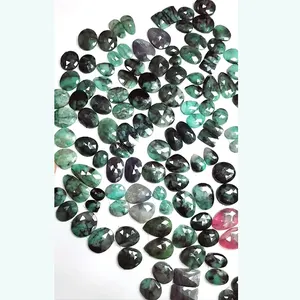 63 pares de rubí Esmeralda Natural 17-21mm tamaño libre ovalado corte Rosa cabujón elegante 1067 Cts lote espalda plana piedras preciosas sueltas para joyería - Product Image 1