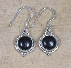 Boucles d'oreilles en onyx noir, argent sterling 925, bijoux en pierres précieuses faits à la main, cadeau de mode pour femmes - Product Image 1