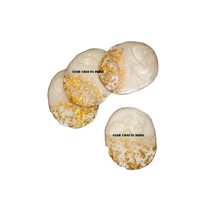 เรซิ่นถ้วยชา Coaster ไม้ถ้วยชาเสื่อบ้านบนโต๊ะอาหารตกแต่งสแควร์ตกแต่งสไตล์ที่ไม่ซ้ํากัน Coasters ตารางป้องกัน Mat - Product Image 1