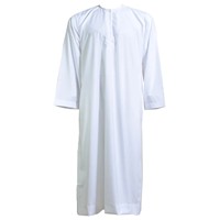 Robe longue blanche thobe islamique pour hommes vente en gros daffah poitrine brodé jubba haramain arabe thobes musulmans en gros respirant