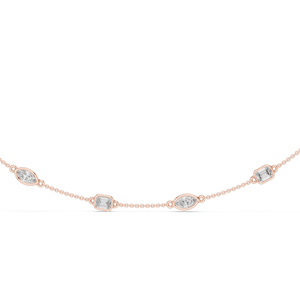 2.8 CT Lab-Created Diamond <b>Necklace</b> Marquise & Rectangular Cut 18KT, 14KT, Rose, Yellow, White Gold Options Luxury Fine - Product Image 3