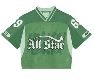 Nouvel arrivage de maillot de football américain rétro en polyester de luxe Boxy Fit à épaules tombantes graphique vintage à sublimation - Product Image 6