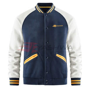 New Design Solid Color Men's Winter <b>Letterman</b> <b>Jacket</b> with Stand Collar and Front Logo Warm Streetwear Casual Clothing - Product Image 1