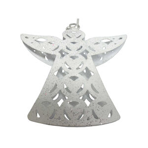 Estrella colgante de hierro de tamaño mediano, Estrella colgante de pared de papel plateado para decoración del hogar y de Navidad, venta al por mayor a granel - Product Image 6