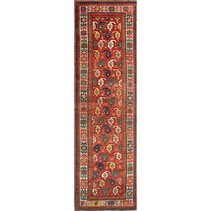 Alfombra de Lana Anudada a Mano Kiaan, Rojo Naranja Paem-540, Estilo Kilim, para Entrada, Sala de Estar, Rectangular 9x12, Abstracta, Hecha a Mano - Product Image 1
